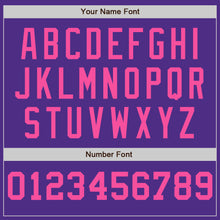 Load image into Gallery viewer, Custom Purple White-Pink Pinstripe Authentic Split Fashion Baseball Jersey