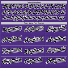 Load image into Gallery viewer, Custom Purple Gray-Black Pinstripe Authentic Split Fashion Baseball Jersey