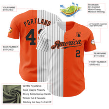 Load image into Gallery viewer, Custom Orange White-Black Pinstripe Authentic Split Fashion Baseball Jersey