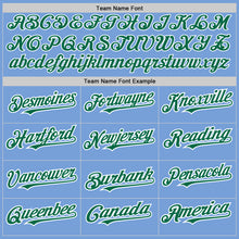 Load image into Gallery viewer, Custom Light Blue White-Kelly Green Pinstripe Authentic Split Fashion Baseball Jersey