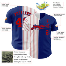 Load image into Gallery viewer, Custom Royal White-Red Pinstripe Authentic Split Fashion Baseball Jersey