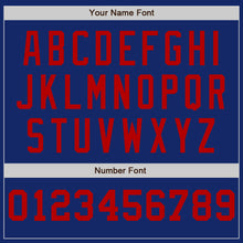 Load image into Gallery viewer, Custom Royal White-Red Pinstripe Authentic Split Fashion Baseball Jersey