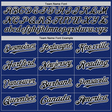 Load image into Gallery viewer, Custom Royal White-Black Pinstripe Authentic Split Fashion Baseball Jersey