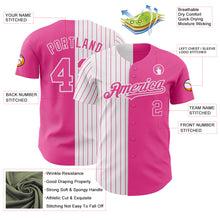Load image into Gallery viewer, Custom Pink White-Pink Pinstripe Authentic Split Fashion Baseball Jersey