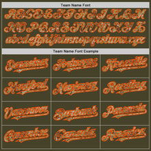 Load image into Gallery viewer, Custom Olive Camo-Orange Pinstripe Authentic Split Fashion Salute To Service Baseball Jersey
