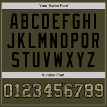 Load image into Gallery viewer, Custom Olive Camo Cream-Black Pinstripe Authentic Split Fashion Salute To Service Baseball Jersey