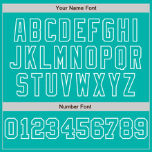 Load image into Gallery viewer, Custom Aqua White-Aqua Pinstripe Authentic Split Fashion Baseball Jersey