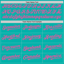 Load image into Gallery viewer, Custom Aqua White-Pink Pinstripe Authentic Split Fashion Baseball Jersey