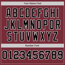 Load image into Gallery viewer, Custom Burgundy White-Black Pinstripe Authentic Split Fashion Baseball Jersey