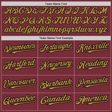 Load image into Gallery viewer, Custom Burgundy Old Gold-Black Pinstripe Authentic Split Fashion Baseball Jersey