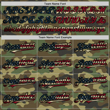 Load image into Gallery viewer, Custom Camo Vintage USA Flag Cream-Black Pinstripe Authentic Split Fashion Salute To Service Baseball Jersey