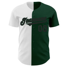Load image into Gallery viewer, Custom Green Black-White Authentic Split Fashion Baseball Jersey