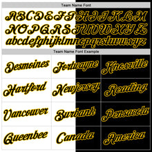 Load image into Gallery viewer, Custom Black White-Yellow Split Fashion Performance T-Shirt