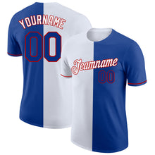 Load image into Gallery viewer, Custom Royal White-Red Split Fashion Performance T-Shirt