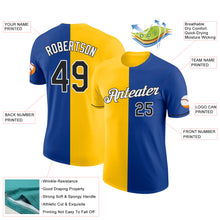 Load image into Gallery viewer, Custom Royal Black-Yellow Split Fashion Performance T-Shirt