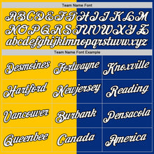 Load image into Gallery viewer, Custom Royal Black-Yellow Split Fashion Performance T-Shirt