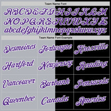 Load image into Gallery viewer, Custom Black Purple-Gray Split Fashion Performance T-Shirt