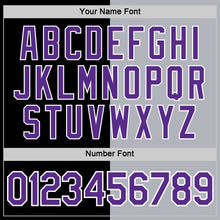 Load image into Gallery viewer, Custom Black Purple-Gray Split Fashion Performance T-Shirt