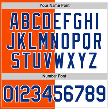 Load image into Gallery viewer, Custom Orange Royal-White Split Fashion Performance T-Shirt