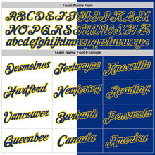 Load image into Gallery viewer, Custom Royal White-Yellow Split Fashion Performance T-Shirt