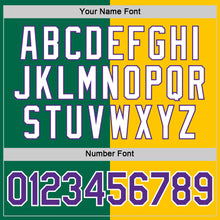 Load image into Gallery viewer, Custom Kelly Green Purple-Yellow Split Fashion Performance T-Shirt