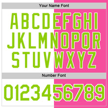 Load image into Gallery viewer, Custom White Neon Green-Pink Split Fashion Performance T-Shirt