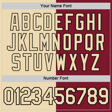 Load image into Gallery viewer, Custom Cream Crimson-Black Split Fashion Performance T-Shirt