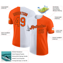 Load image into Gallery viewer, Custom Orange White-Black Split Fashion Performance T-Shirt