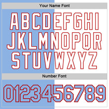 Load image into Gallery viewer, Custom Light Blue White-Red Split Fashion Performance T-Shirt