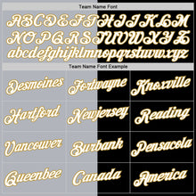 Load image into Gallery viewer, Custom Black Old Gold-Gray Split Fashion Performance T-Shirt