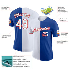 Load image into Gallery viewer, Custom Royal White-Red Split Fashion Performance T-Shirt