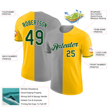 Load image into Gallery viewer, Custom Yellow Green-Gray Split Fashion Performance T-Shirt