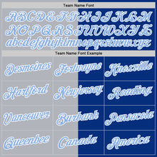 Load image into Gallery viewer, Custom Royal Light Blue-Gray Split Fashion Performance T-Shirt