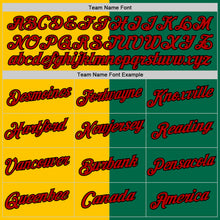 Load image into Gallery viewer, Custom Kelly Green Black Yellow-Red Split Fashion Performance T-Shirt