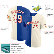 Load image into Gallery viewer, Custom Cream Royal-Red Split Fashion Performance T-Shirt