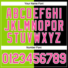 Load image into Gallery viewer, Custom Black Pink-Neon Green Split Fashion Performance T-Shirt