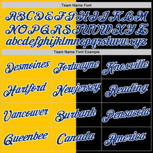 Load image into Gallery viewer, Custom Black Royal-Yellow Split Fashion Performance T-Shirt