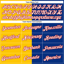 Load image into Gallery viewer, Custom Royal Red-Yellow Split Fashion Performance T-Shirt