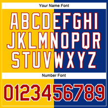 Load image into Gallery viewer, Custom Royal Red-Yellow Split Fashion Performance T-Shirt