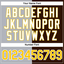 Load image into Gallery viewer, Custom Brown Yellow-Gray Split Fashion Performance T-Shirt