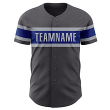 Load image into Gallery viewer, Custom Steel Gray Royal-Gray Authentic Baseball Jersey