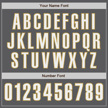 Load image into Gallery viewer, Custom Steel Gray White-Old Gold Authentic Baseball Jersey