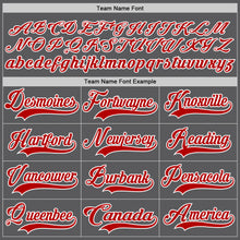 Load image into Gallery viewer, Custom Steel Gray Red-White Hockey Lace Neck Jersey