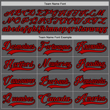 Load image into Gallery viewer, Custom Steel Gray Red-Black Hockey Lace Neck Jersey