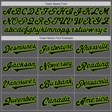 Load image into Gallery viewer, Custom Steel Gray Black-Neon Green Authentic Baseball Jersey