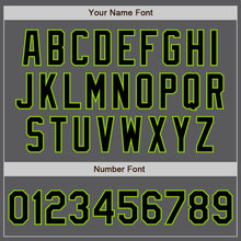 Load image into Gallery viewer, Custom Steel Gray Black-Neon Green Authentic Baseball Jersey