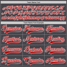 Load image into Gallery viewer, Custom Steel Gray Red-White Hockey Jersey