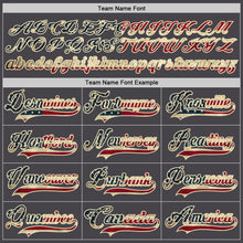 Load image into Gallery viewer, Custom Steel Gray Vintage USA Flag Cream-Black Hockey Jersey