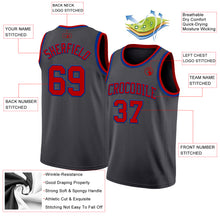 Load image into Gallery viewer, Custom Steel Gray Red-Royal Authentic Basketball Jersey