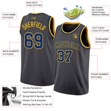 Load image into Gallery viewer, Custom Steel Gray Royal-Gold Authentic Basketball Jersey
